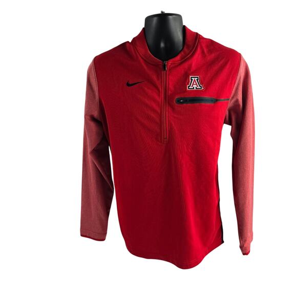 Nike Dri-FIT University of Arizona Wildcats 1/4 Zip Pullover Jacket Red Men’s Me - Picture 1 of 10
